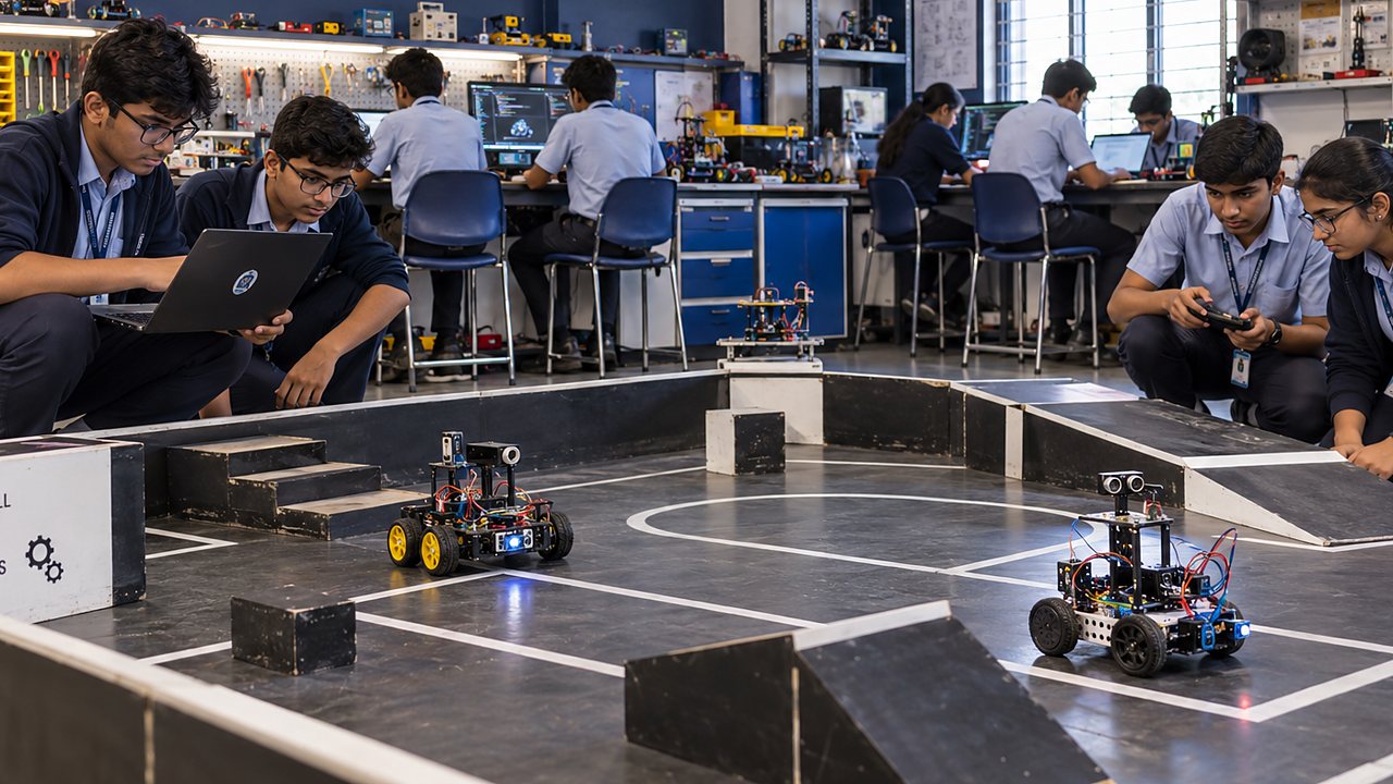 AI & Robotics Lab - students learning hands-on