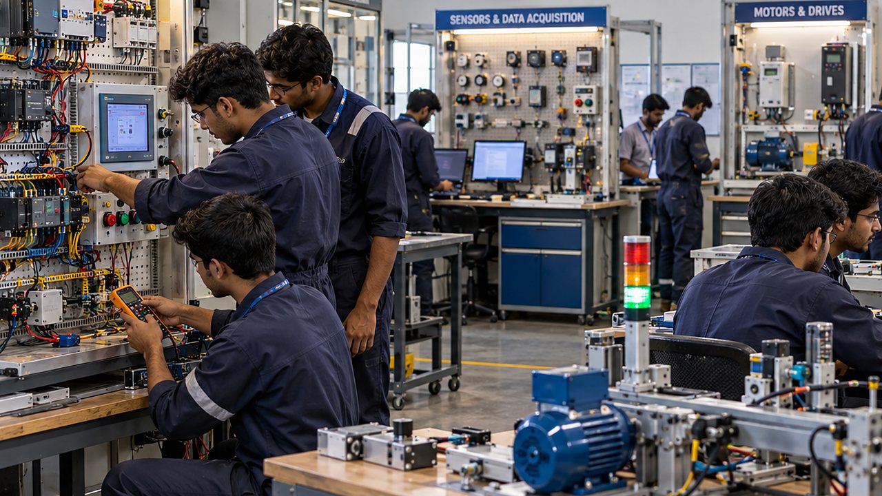 Industrial IoT & Smart Systems Lab - students learning hands-on